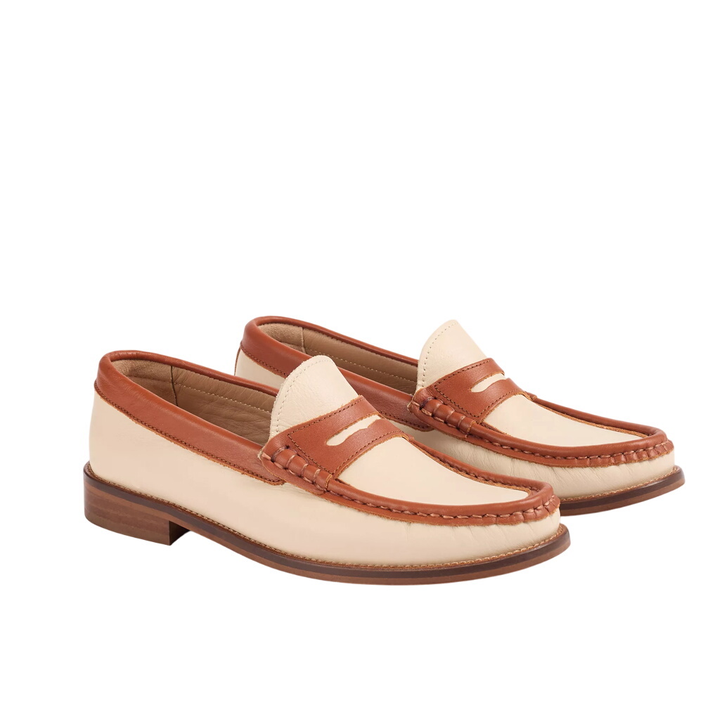 Solaris Tan & Natural Leather Penny Slot Tuxe Loafer